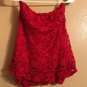 Red Laced Tube Top